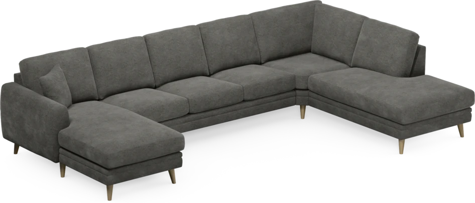 Eden - 3-sits soffa med schäslong vänster och divan höger - Grå
