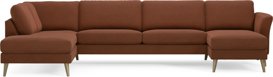 Bridge - 3-sits soffa med divan vänster och schäslong höger - Orange