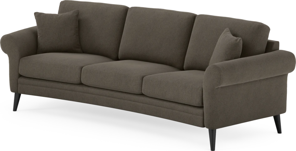 Eden - 3-sits soffa svängd - Brun