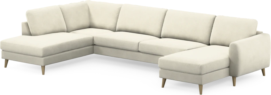 Bridge - 3-sits soffa med divan vänster och schäslong höger - Vit