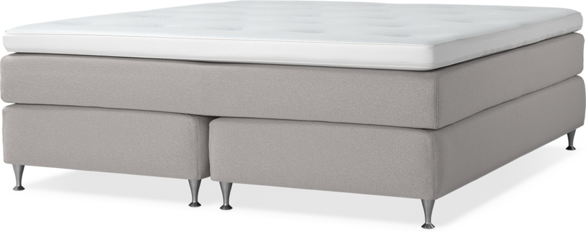 Delux Sense - Kontinentalsäng, dubbelsäng med bäddmadrass - Grå