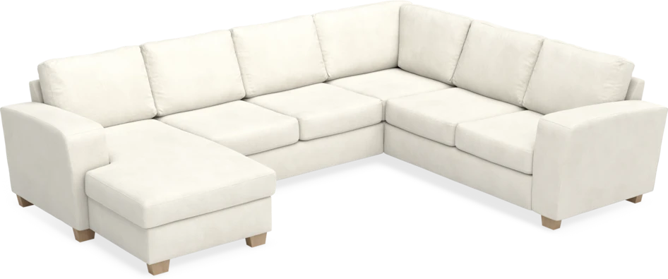 Friday - Hörnsoffa, 3+2-sits med schäslong vänster - Vit