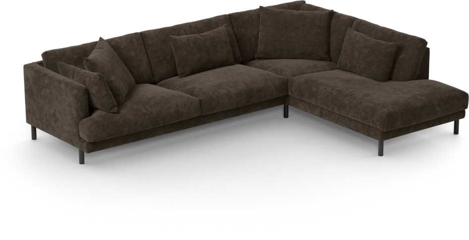 Harper - 3-sits soffa med divan höger - Brun