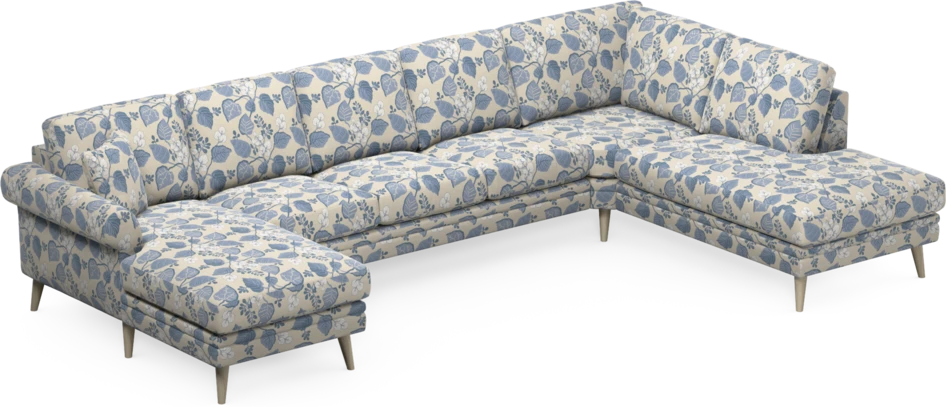 Eden - 3-sits soffa med schäslong vänster och divan höger - Flerfärgad