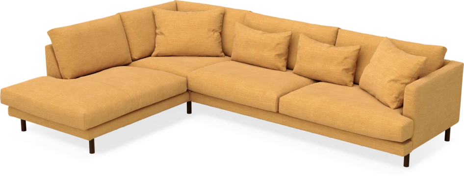 Harper - 3-sits soffa med divan vänster - Gul