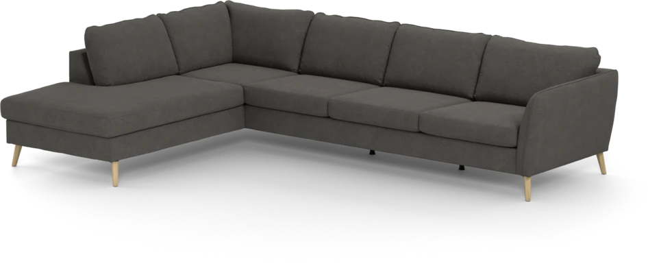 County - 3-sits soffa med divan vänster - Brun