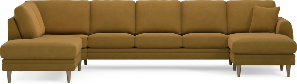 Eden - 3-sits soffa med divan vänster och schäslong höger - Gul