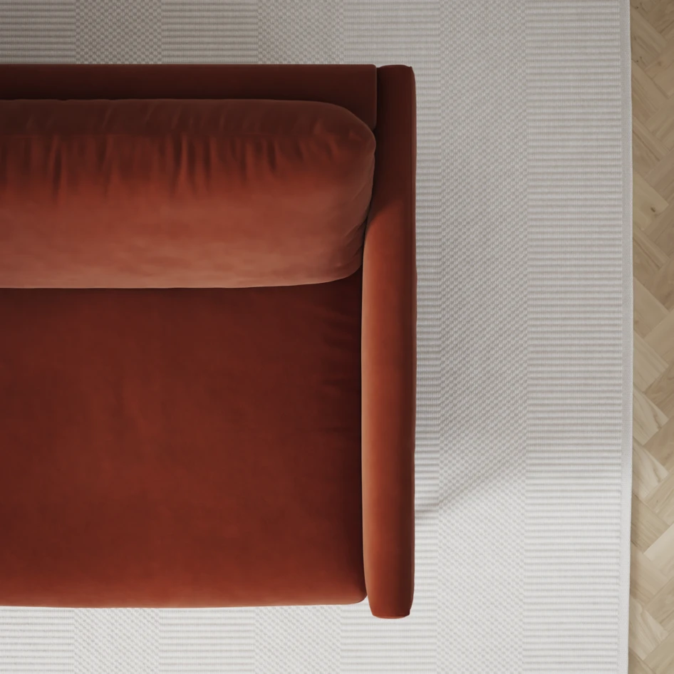 Madison Lux - 2-sits soffa med schäslong vänster och divan höger - Röd