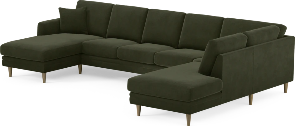 Eden - 3-sits soffa med schäslong vänster och divan höger - Grön