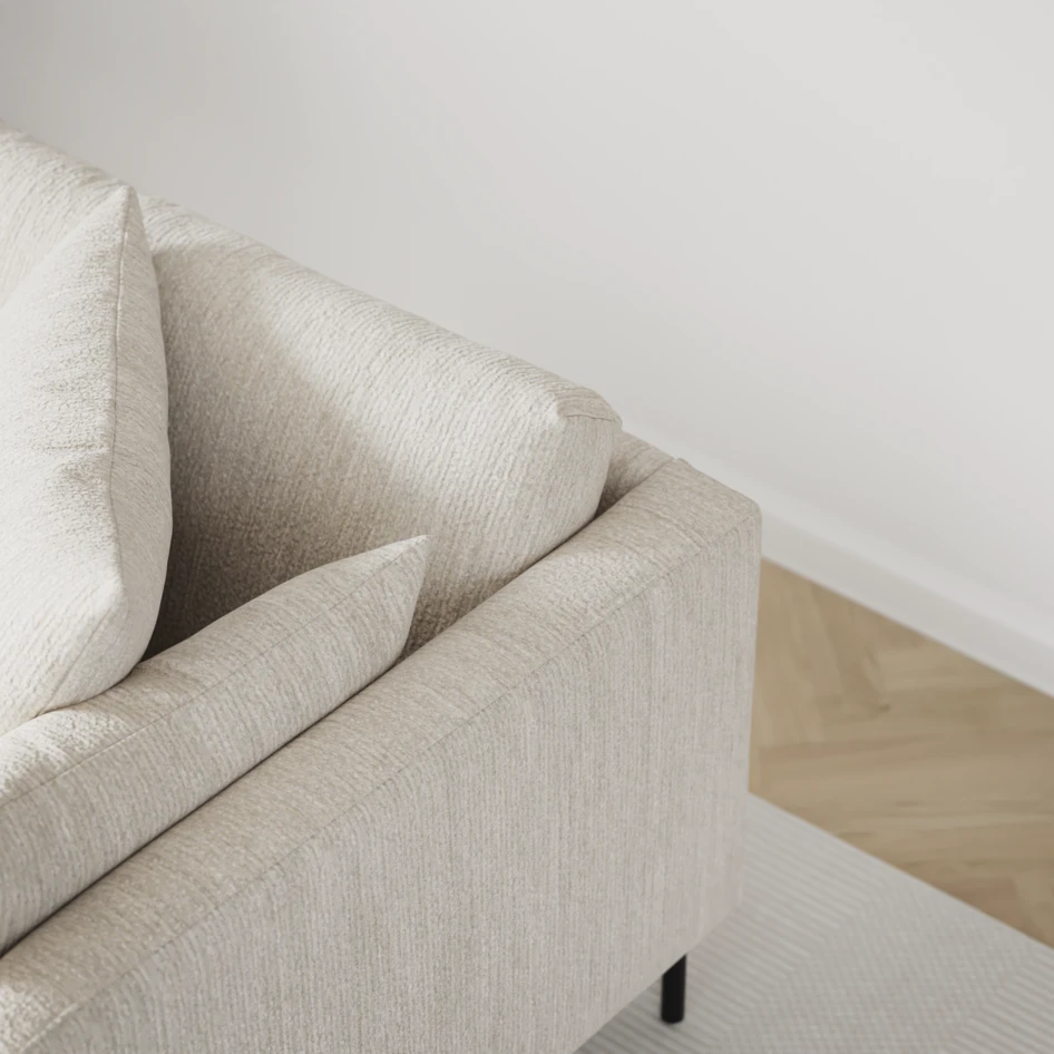 Harper - 3-sits soffa, hel dyna - Vit