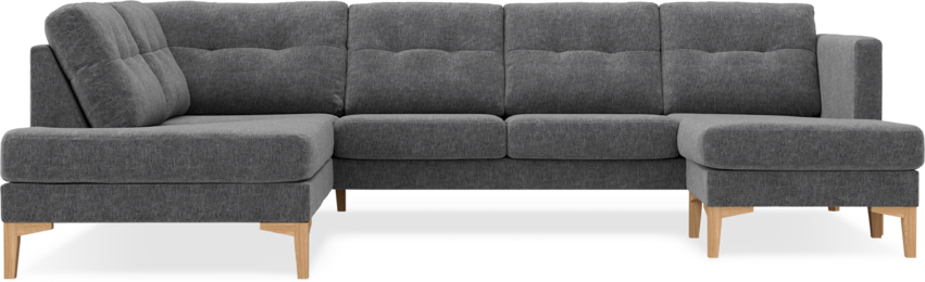 Rio - 3-sits soffa med divan vänster och schäslong höger - Grå