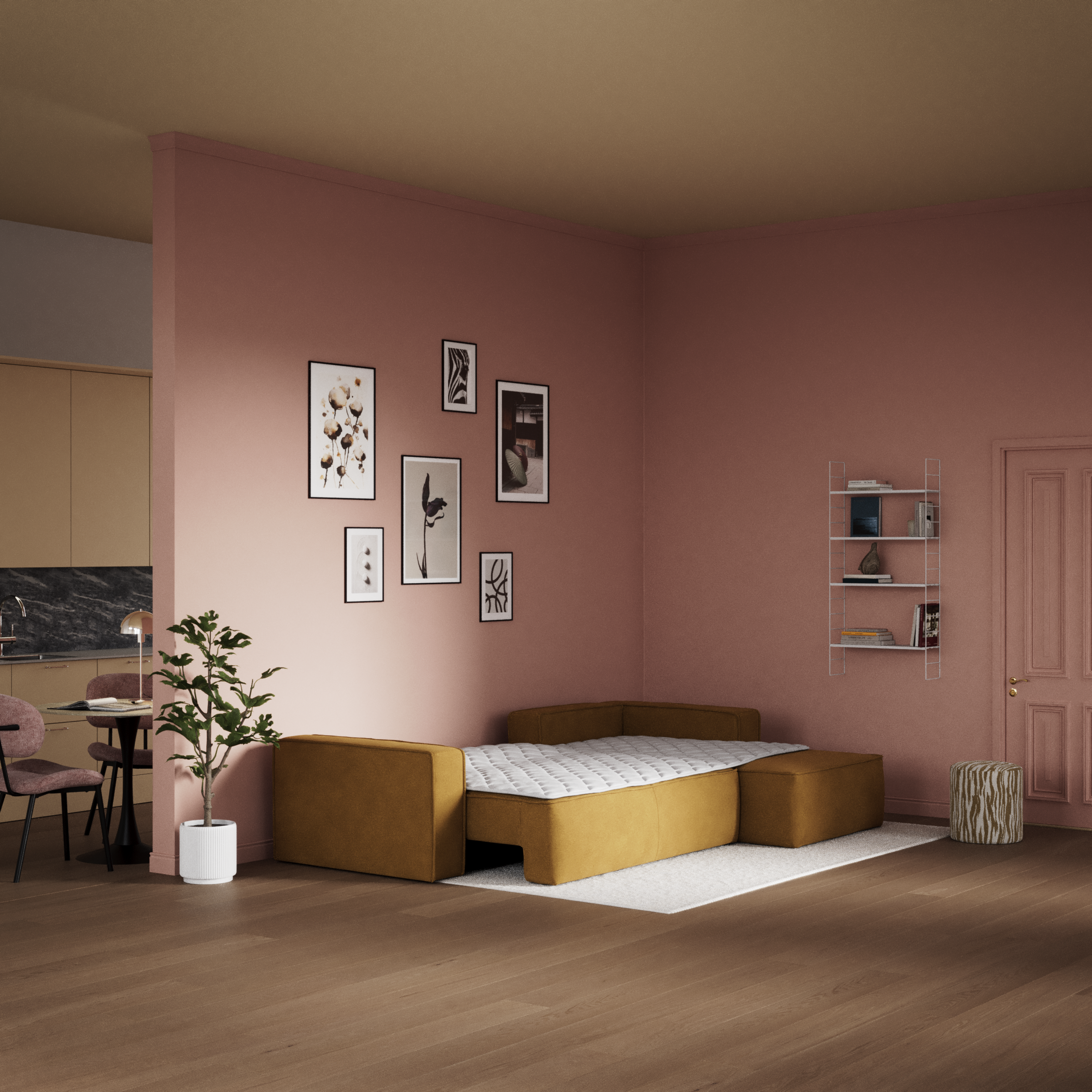 Ide - Bäddsoffa 3-sits med schäslong höger - inspiration
