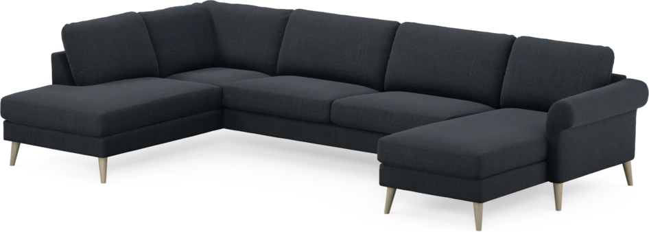 Bridge - 3-sits soffa med divan vänster och schäslong höger - Blå