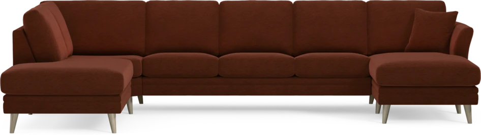 Eden - 3-sits soffa med divan vänster och schäslong höger - Orange