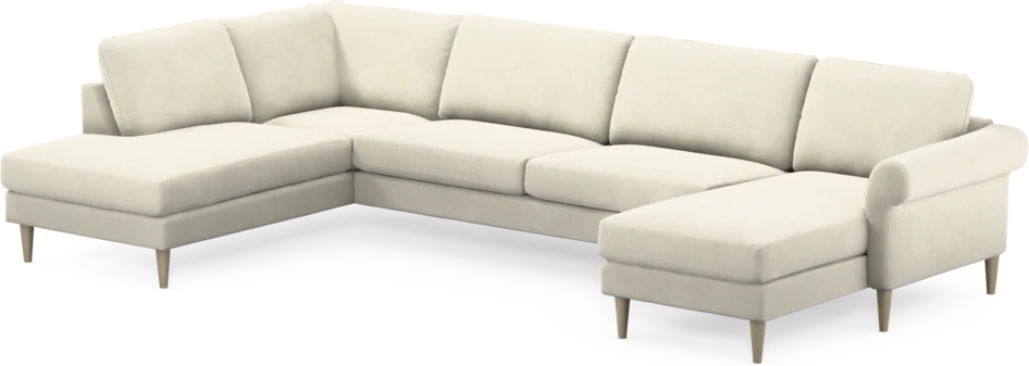 Bridge - 3-sits soffa med divan vänster och schäslong höger - Vit