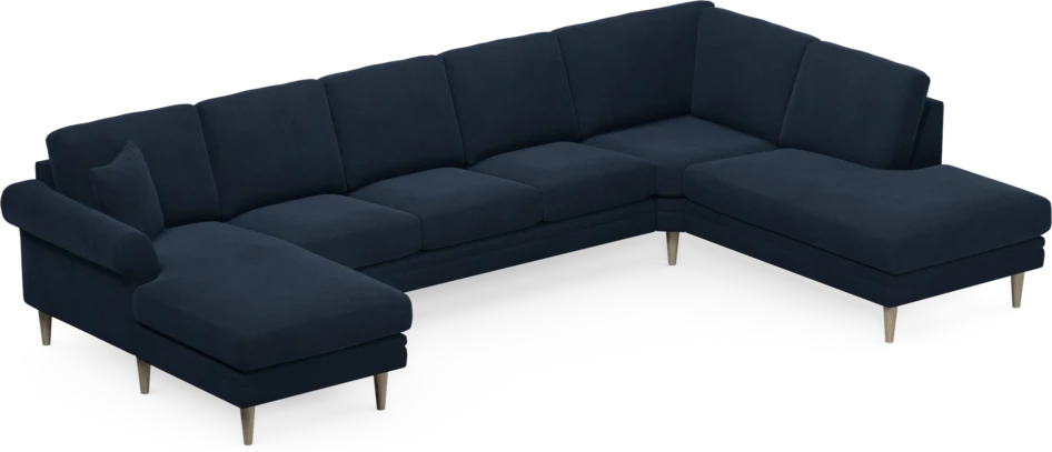 Eden - 3-sits soffa med schäslong vänster och divan höger - Blå