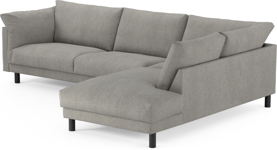 Cherrie - 3-sits soffa med divan höger, fast klädsel - Grå