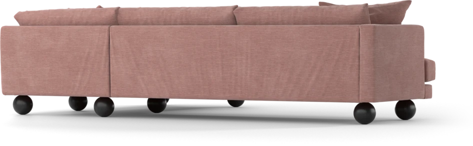 Harper - 3-sits soffa med divan höger - Rosa