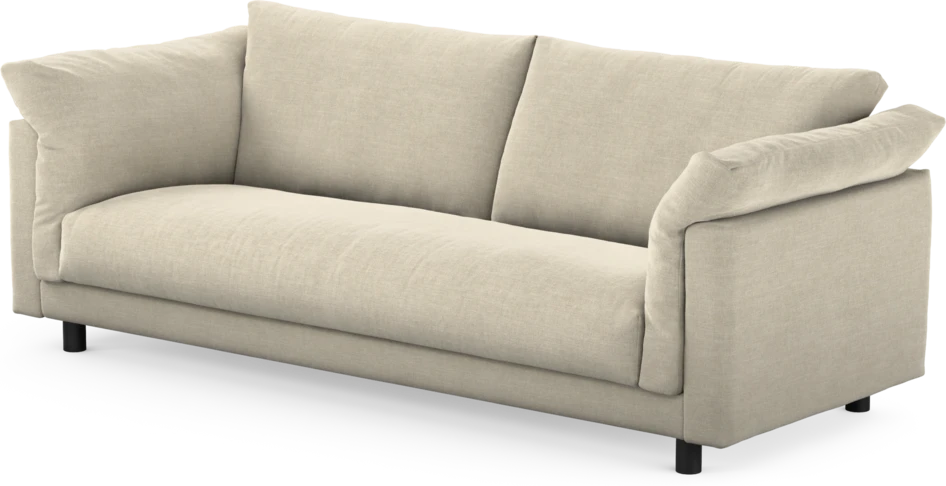 Cherrie - 3-sits soffa, hel dyna, fast klädsel - Beige