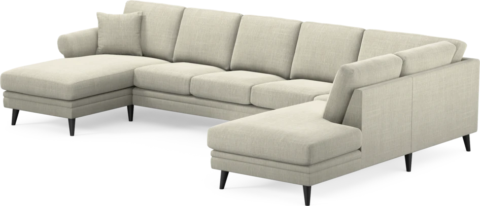 Eden - 3-sits soffa med schäslong vänster och divan höger - Beige