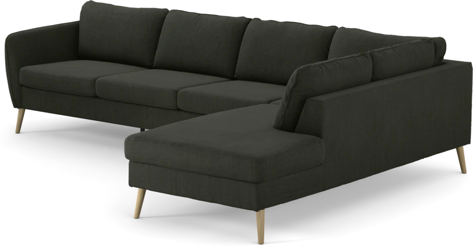 County - 3-sits soffa med divan höger - Grön