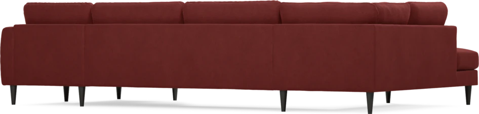 Bridge - 3-sits soffa med divan vänster och schäslong höger - Röd