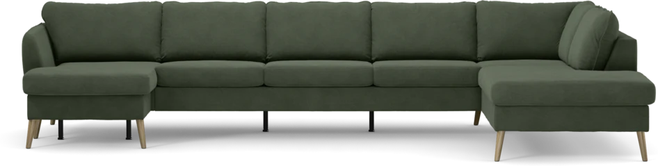 County - 4-sits soffa med schäslong vänster och divan höger - Grön