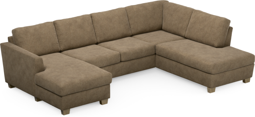 Friday - 3-sits soffa med schäslong vänster och divan höger - Brun