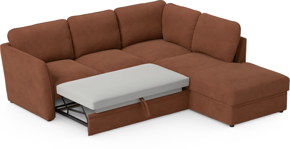 Öland - Bäddsoffa med divan höger - Orange