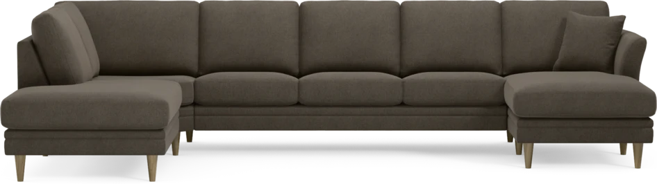 Eden - 3-sits soffa med divan vänster och schäslong höger - Brun