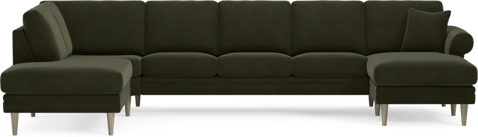 Eden - 3-sits soffa med divan vänster och schäslong höger - Grön