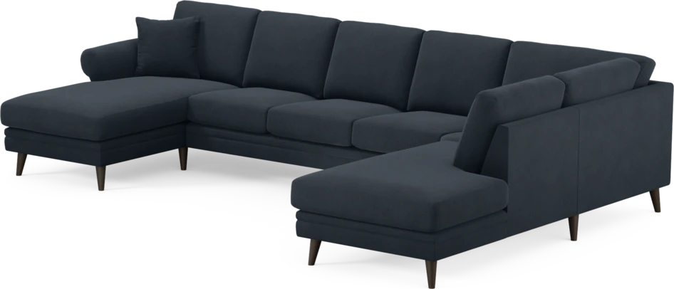 Eden - 3-sits soffa med schäslong vänster och divan höger - Blå