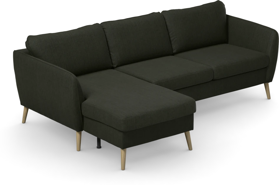 County - 3-sits soffa med flyttbar schäslong - Grön