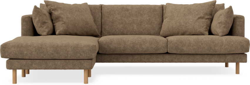 Harper - 4-sits med schäslong vänster - Brun