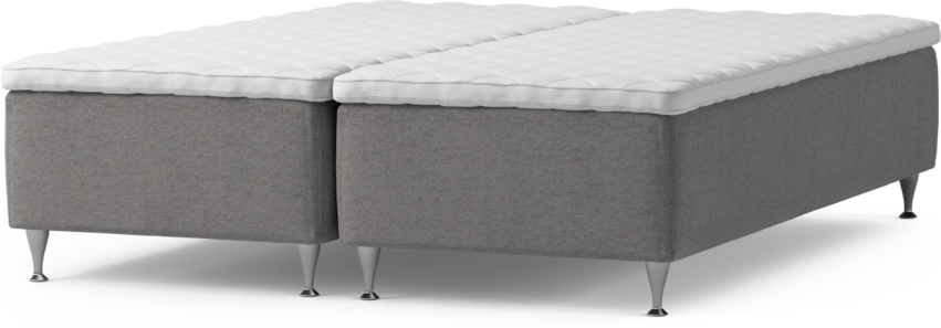 Delux Dream - Ramsäng, dubbelsäng med bäddmadrass och sängben - Grå