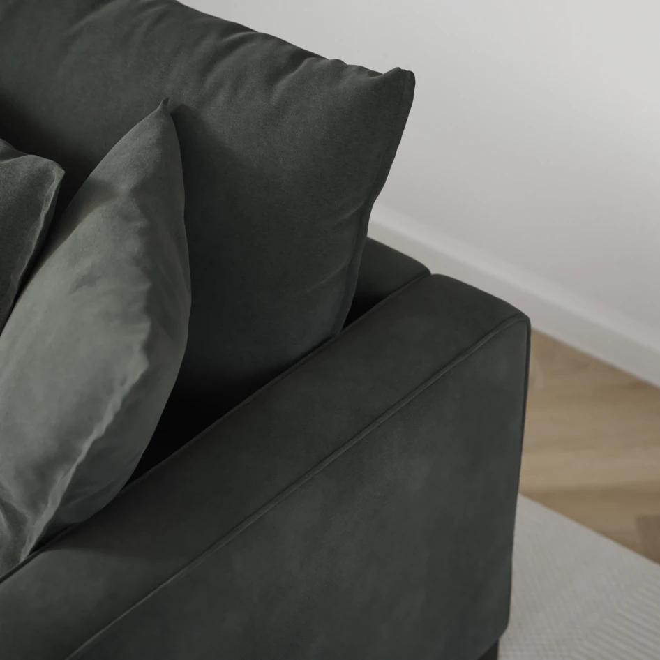 Rossi - 3-sits soffa, hel dyna - Grå