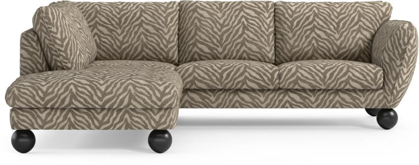 Madison Lux - 2-sits soffa med divan vänster - Brun