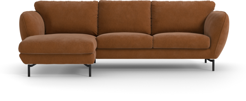 Madison Lux - 2-sits soffa med schäslong vänster - Orange