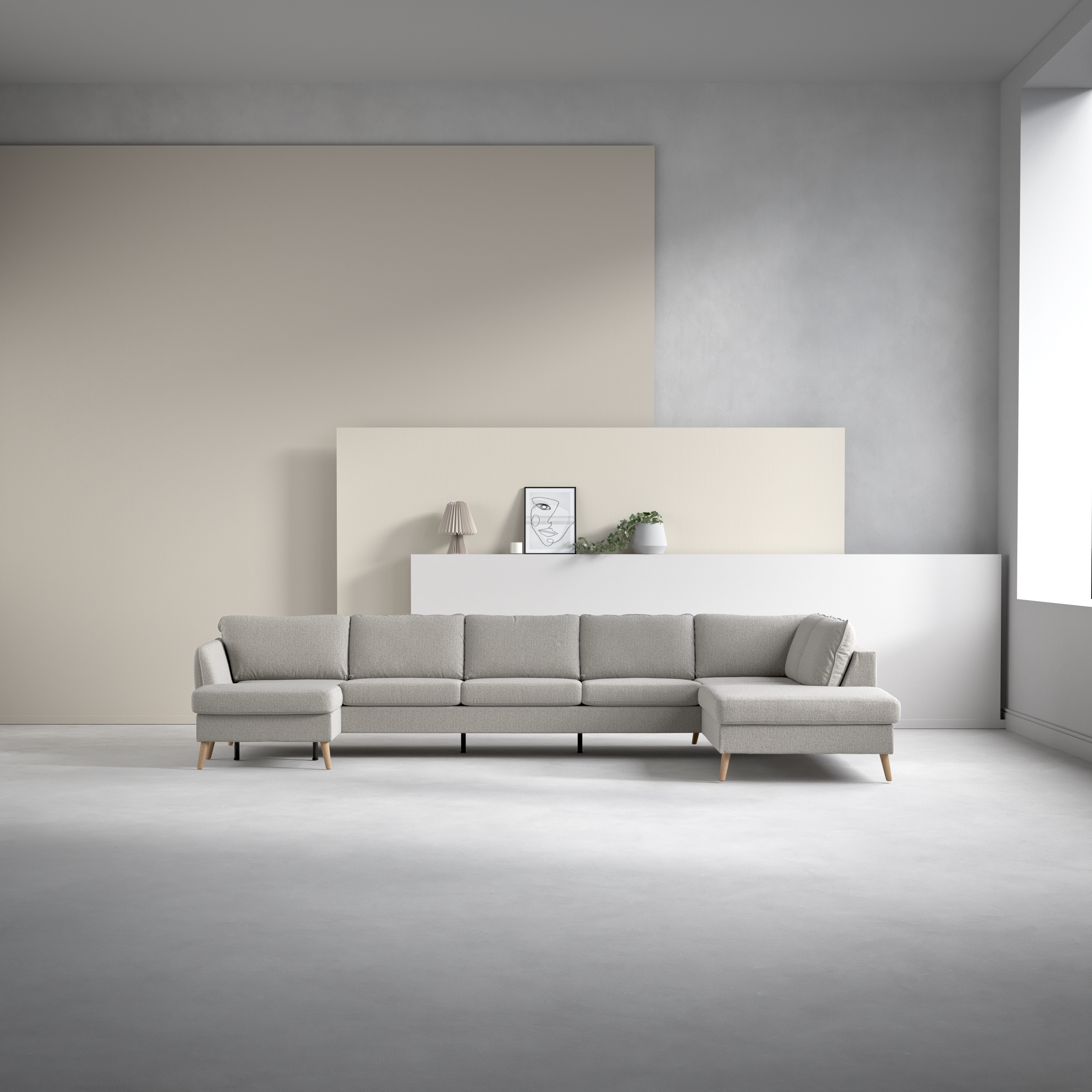 County, 4-sits soffa med schäslong vänster och divan höger