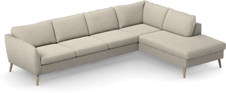 County - 3-sits soffa med divan höger - Beige