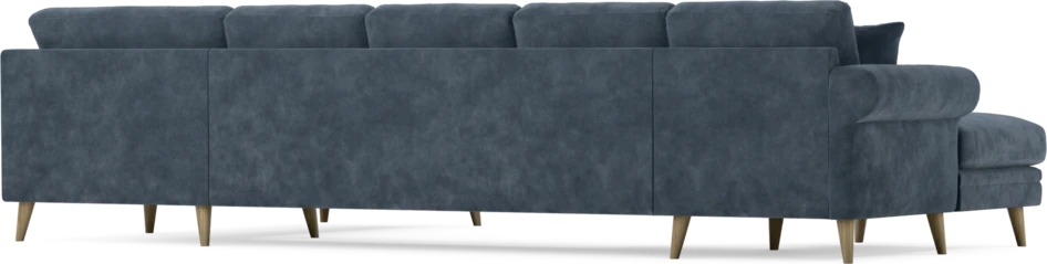 Eden - 3-sits soffa med schäslong vänster och divan höger - Blå