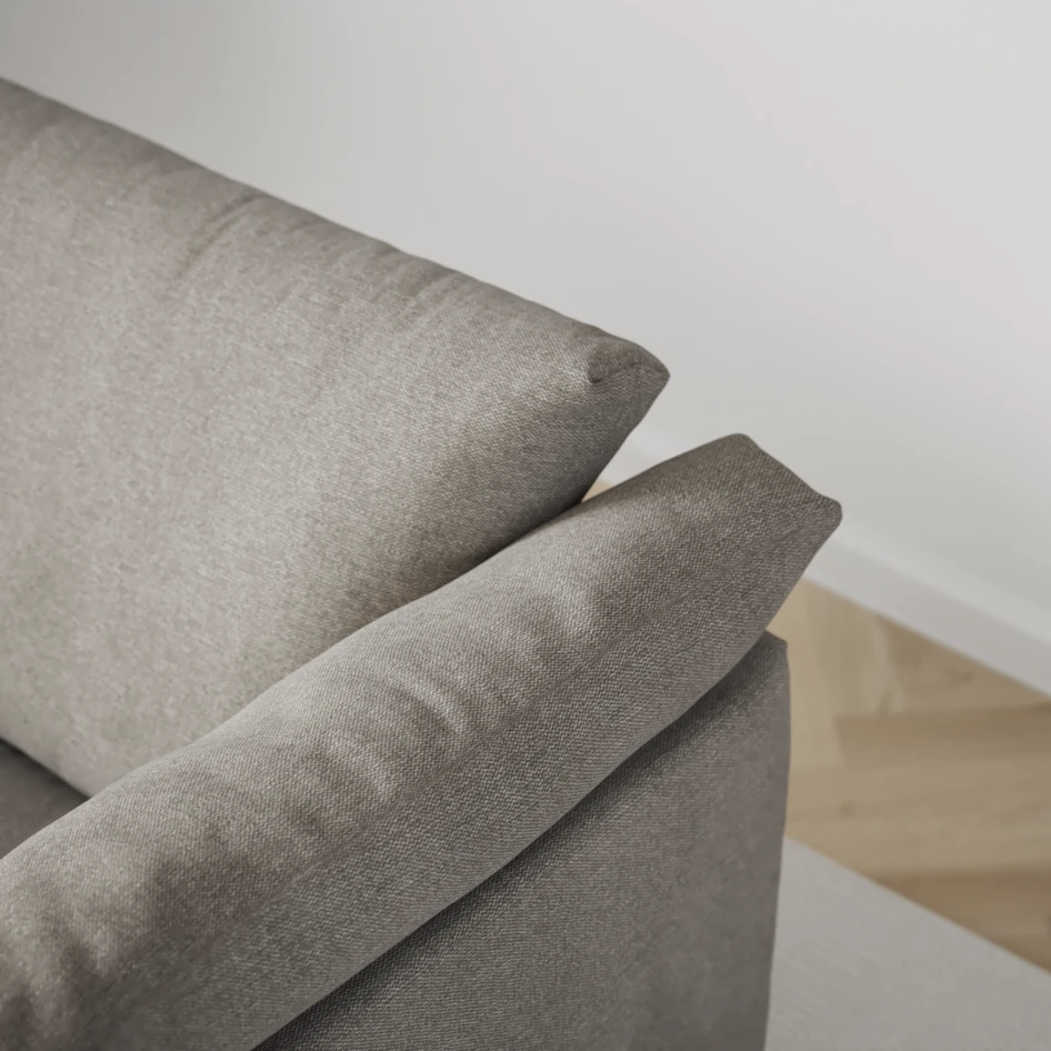 Cherrie - 3-sits soffa med divan höger, fast klädsel - Grå