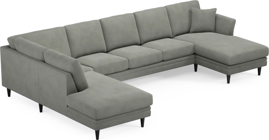 Eden - 3-sits soffa med divan vänster och schäslong höger - Grå