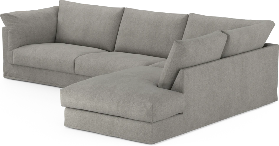 Cherrie - 3-sits soffa med divan höger, med kappa - Grå