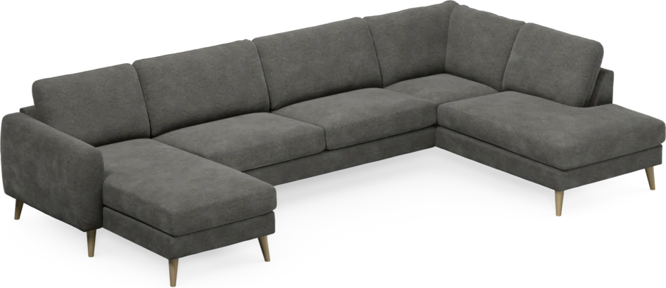 Bridge - 3-sits soffa med schäslong vänster och divan höger - Grå