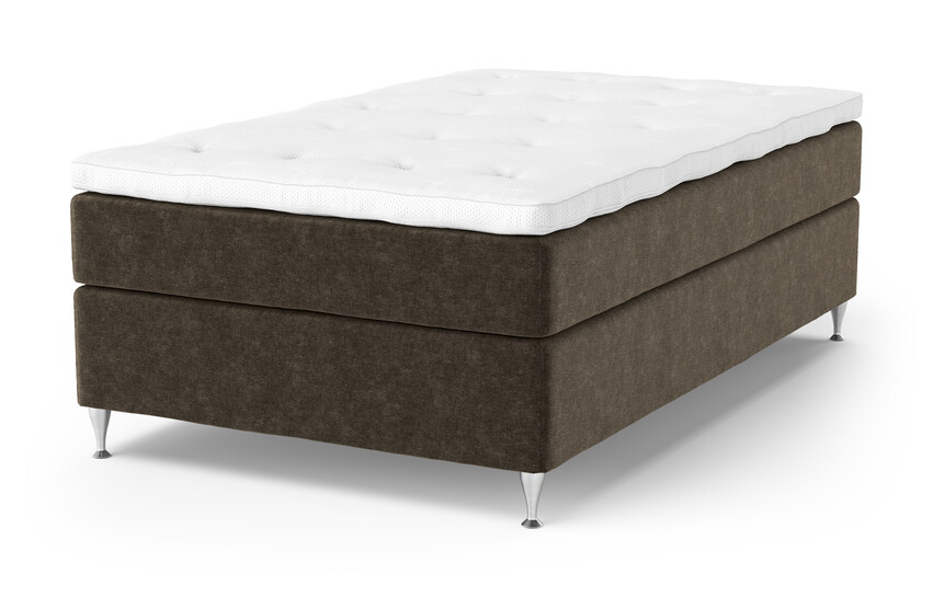 Sleep Delux - Kontinentalsäng, enkelsäng med bäddmadrass Sleep Delux vit - Brun