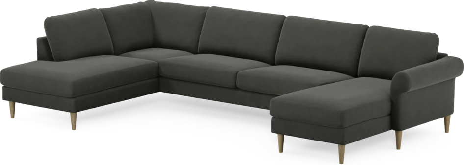 Bridge - 3-sits soffa med divan vänster och schäslong höger - Grå
