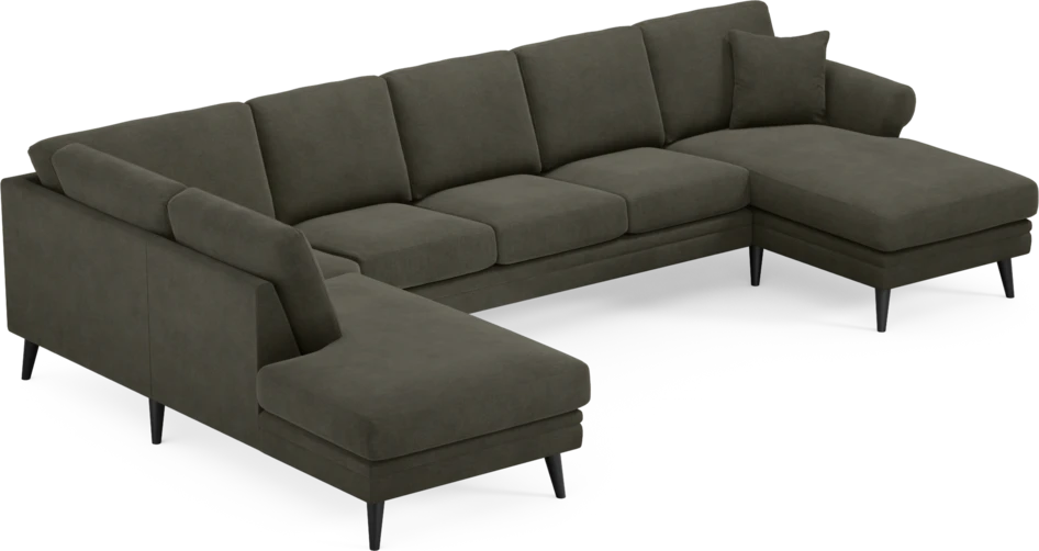 Eden - 3-sits soffa med divan vänster och schäslong höger - Grå
