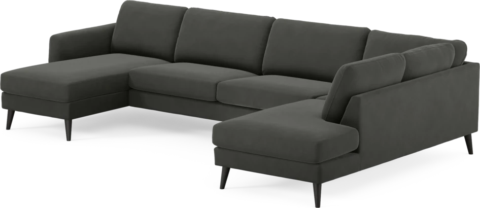 Bridge - 3-sits soffa med schäslong vänster och divan höger - Grå