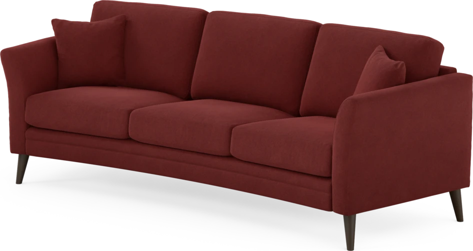 Eden - 3-sits soffa svängd - Röd